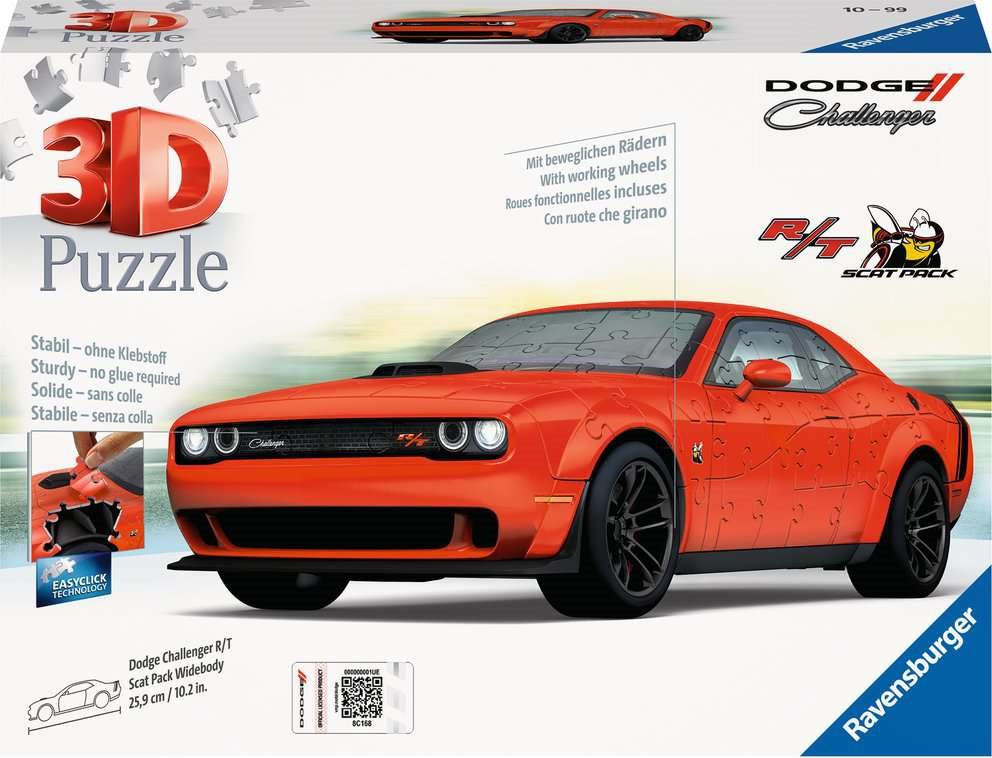 RAVENSBURGER 3D puzzle Dodge Challenger R,T Scat Pack Widebody 145 dílků
