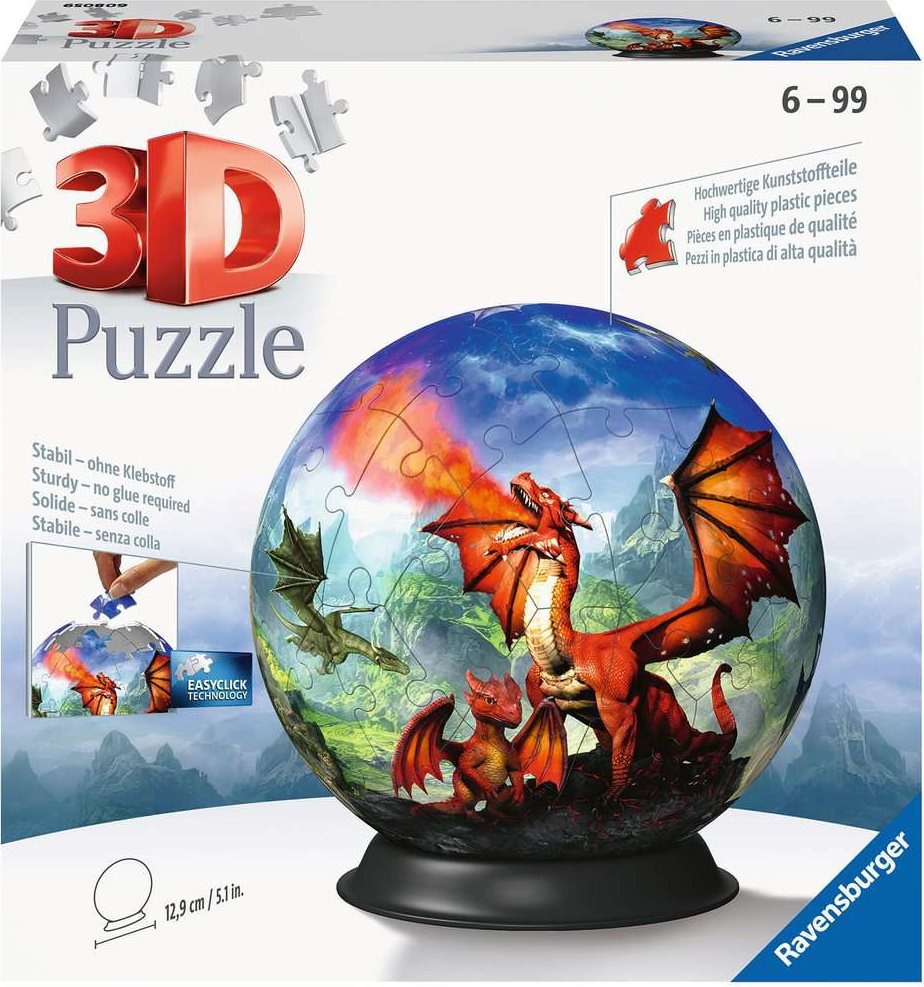 RAVENSBURGER 3D Puzzleball Mystický drak 73 dílků