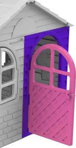 Díl k domečku - fialový s růžovými dveřmi