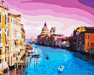 Malování podle čísel: Benátská krajina, plátno na rámu 50x40 cm