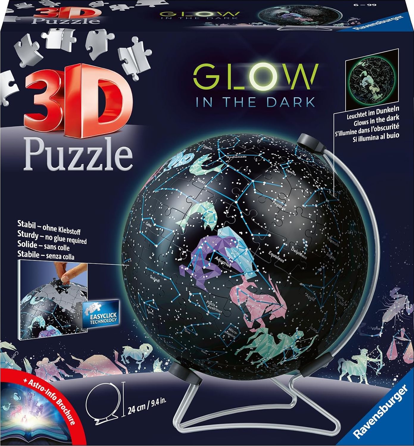 RAVENSBURGER 3D Svítící puzzleball Hvězdný globus 190 dílků