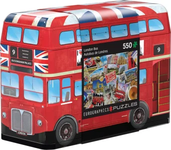 Puzzle v plechové krabičce Londýnský autobus 550 dílků