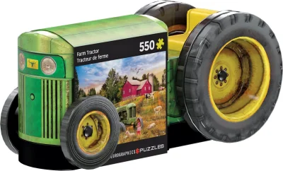 Puzzle v plechové krabičce Starý traktor 550 dílků