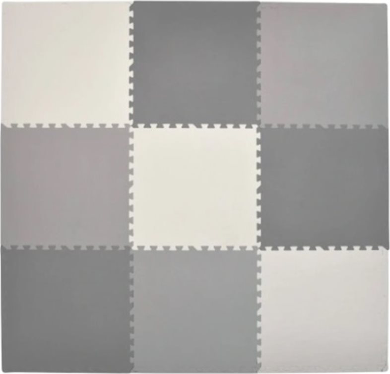 KIK Pěnové puzzle Odstíny šedé s okraji III. (58x58)