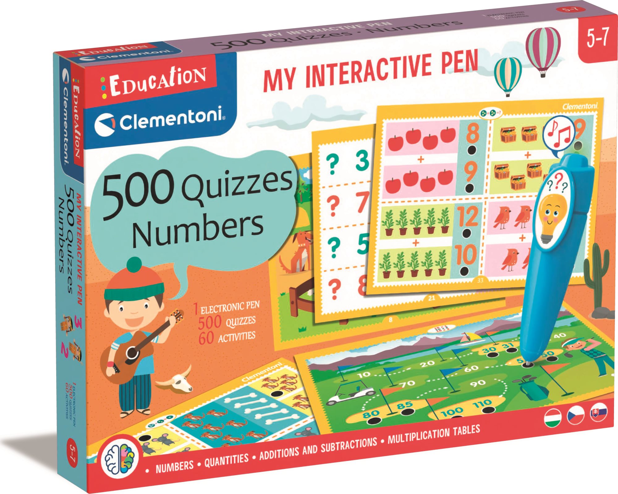 CLEMENTONI Vzdělávací hra: Moje interaktivní pero 500 kvízů - Čísla