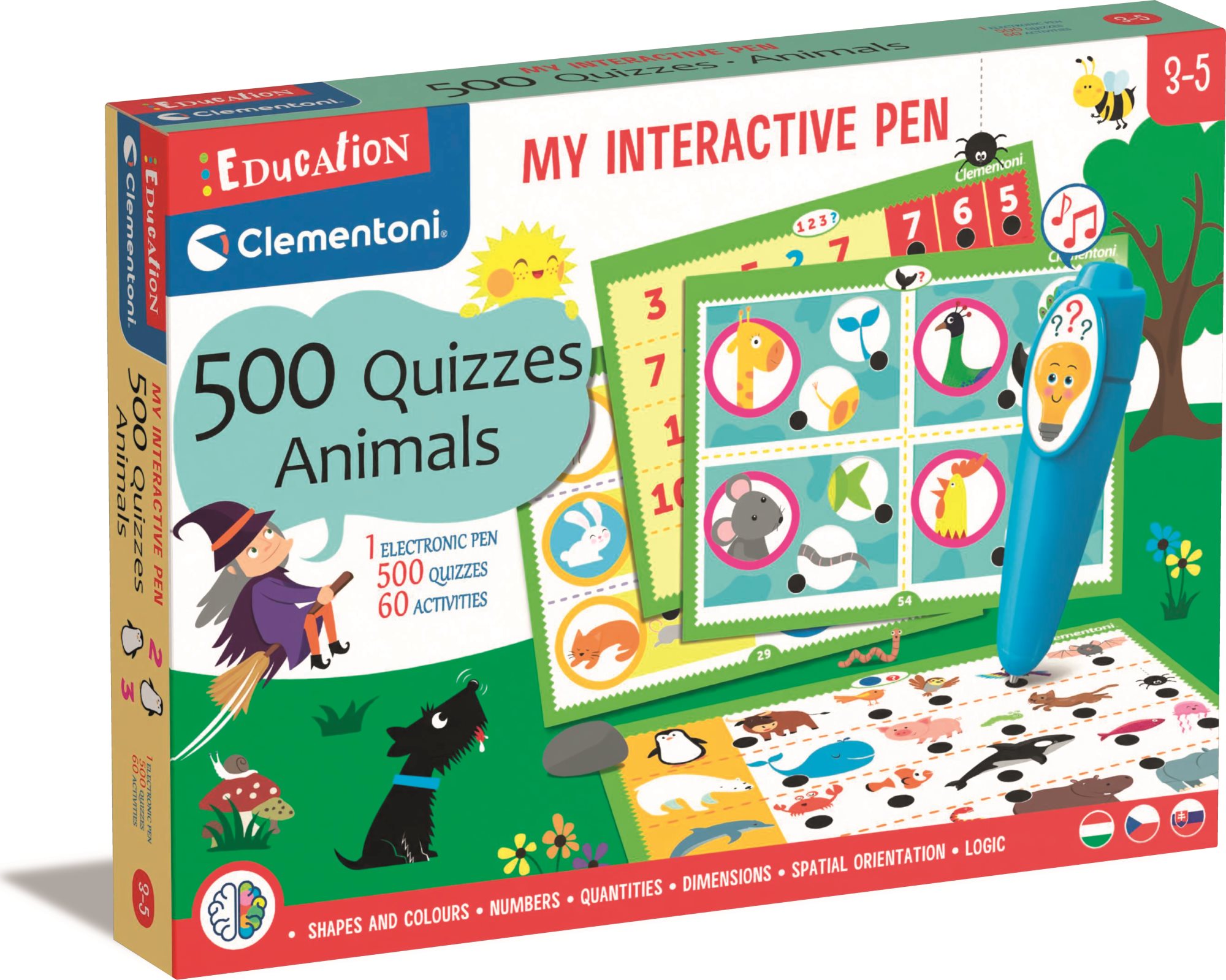 CLEMENTONI Vzdělávací hra: Moje interaktivní pero 500 kvízů - Zvířata