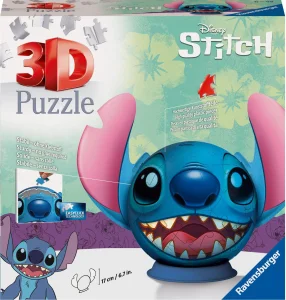 3D Puzzleball Stitch s ušima 77 dílků