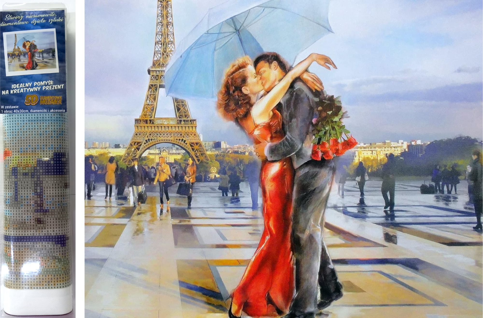 Norimpex Diamantové malování Láska pod Eiffelovou věží 30x40cm