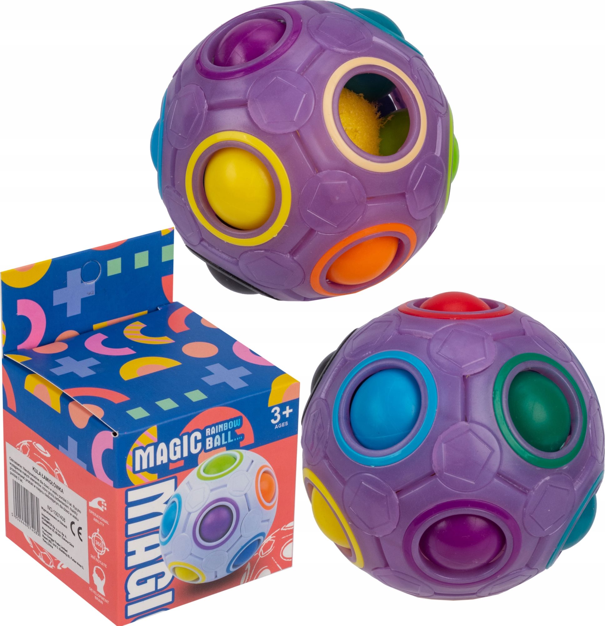 Norimpex Svítící hlavolam Rainbow Ball - fialový