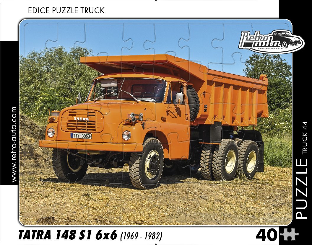 RETRO-AUTA Puzzle TRUCK č.44 Tatra 148 S1 6x6 (1969 - 1982) 40 dílků