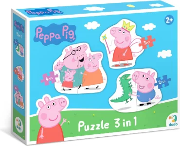 Puzzle Prasátko Peppa: Rodina 3v1 (2,3,4 dílků)