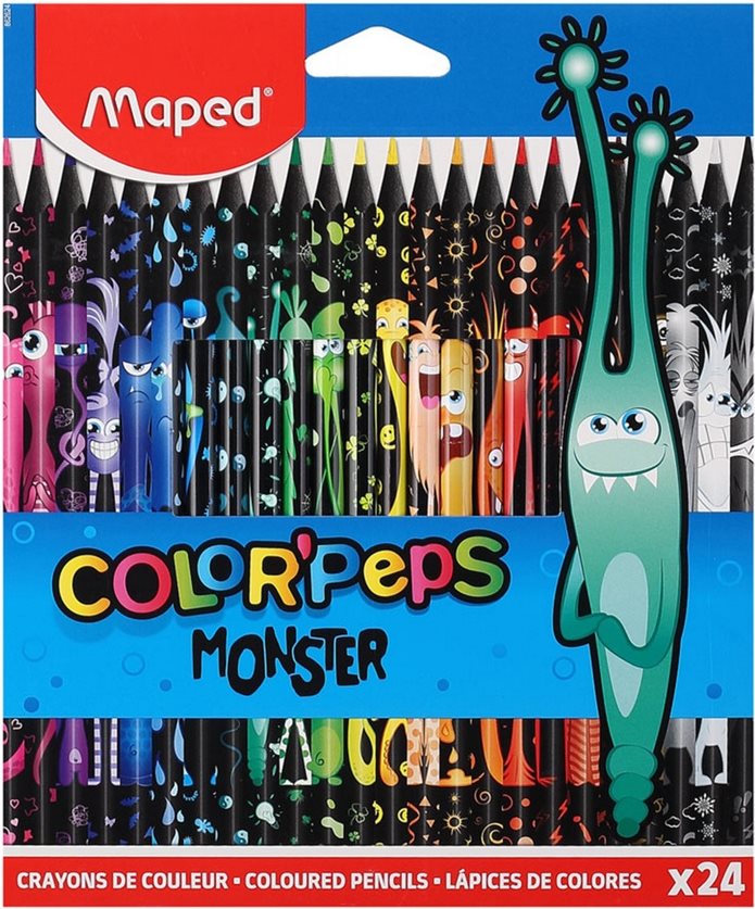 MAPED Pastelky trojboké Color'Peps Monster 24ks