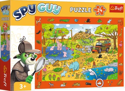 Puzzle s hledáním obrázků Spy Guy: Safari 24 dílků