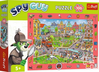 Puzzle s hledáním obrázků Spy Guy: Město 100 dílků
