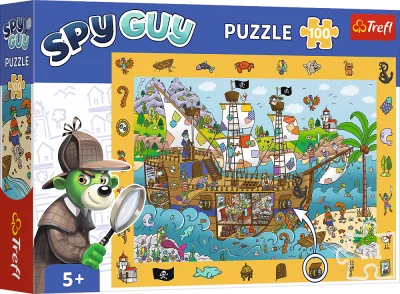 Puzzle s hledáním obrázků Spy Guy: Pirátská loď 100 dílků