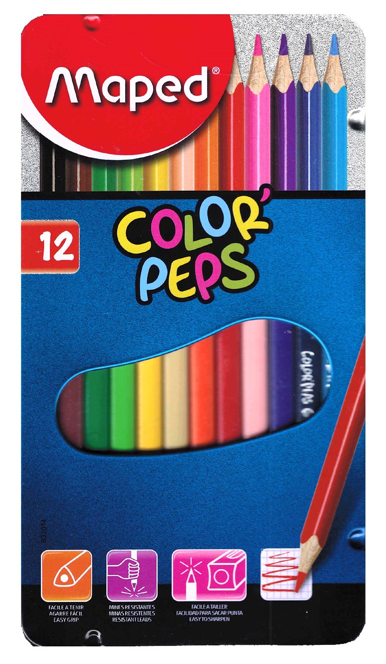 MAPED Pastelky trojhranné Color'Peps 12ks v plechové krabičce