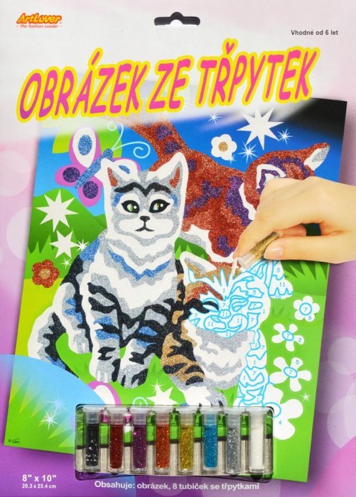 ARTLOVER Obrázek ze třpytek Kočky 20x25cm